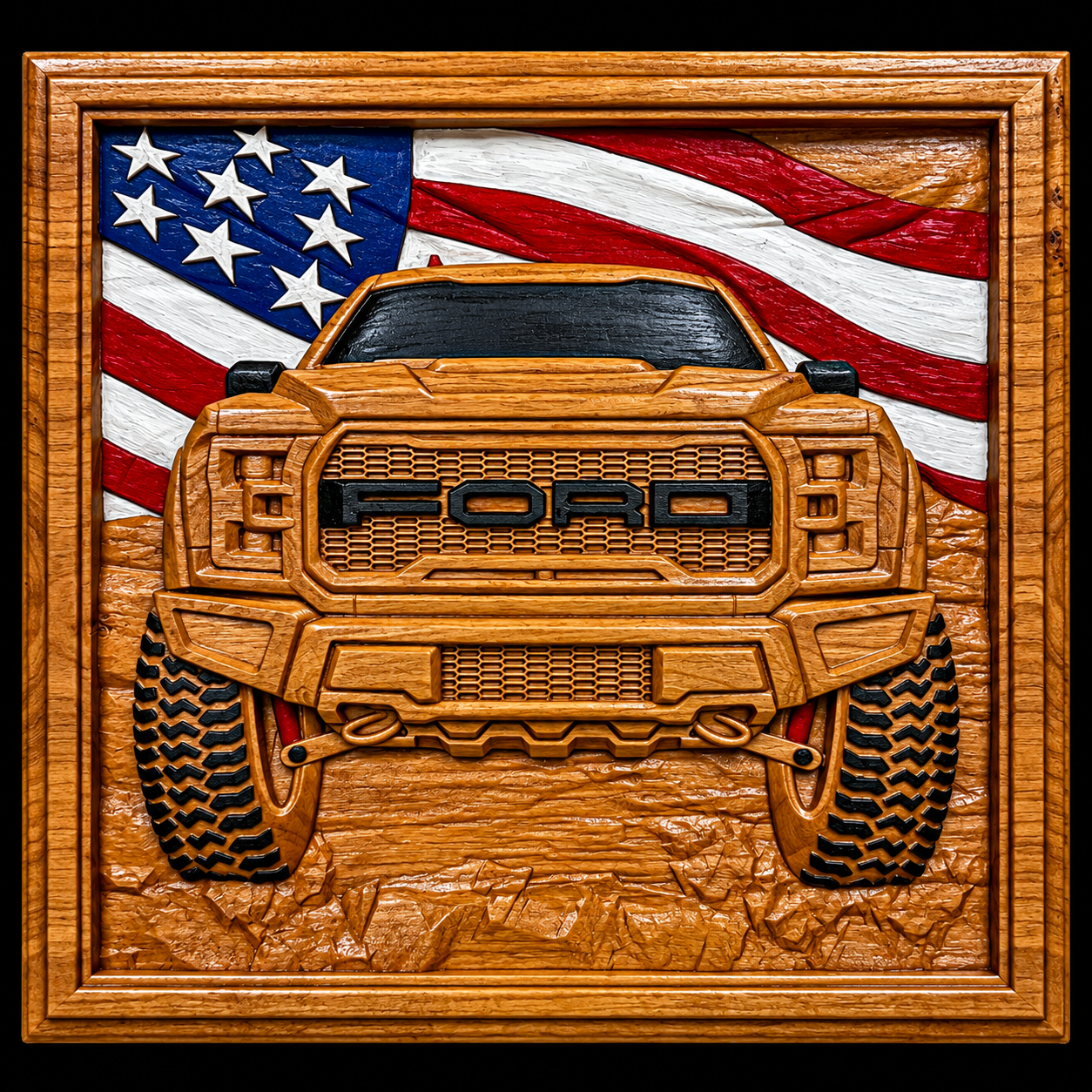 Ford Raptor custom CNC carving by Singed Impressions